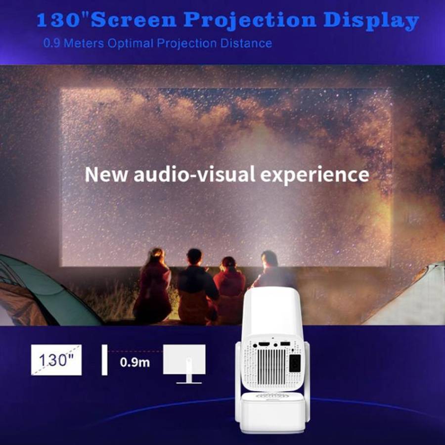 P30 Max Android 13 4K High Definition Smart Portable Projector with Built-in Speaker, EU Plug(Black)