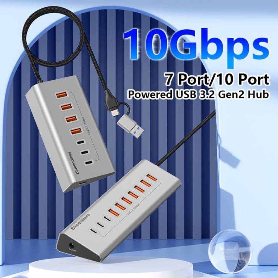 Blueendless Type-C / USB-C 2 in 1 Port Multifunctional HUB Docking Station UK Plug, Specification...