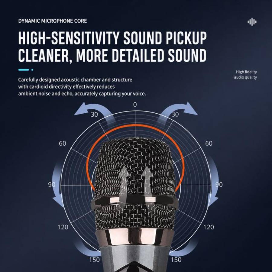 E1 UHF 1 to 2 Rechargeable Wireless Microphone(Grey)