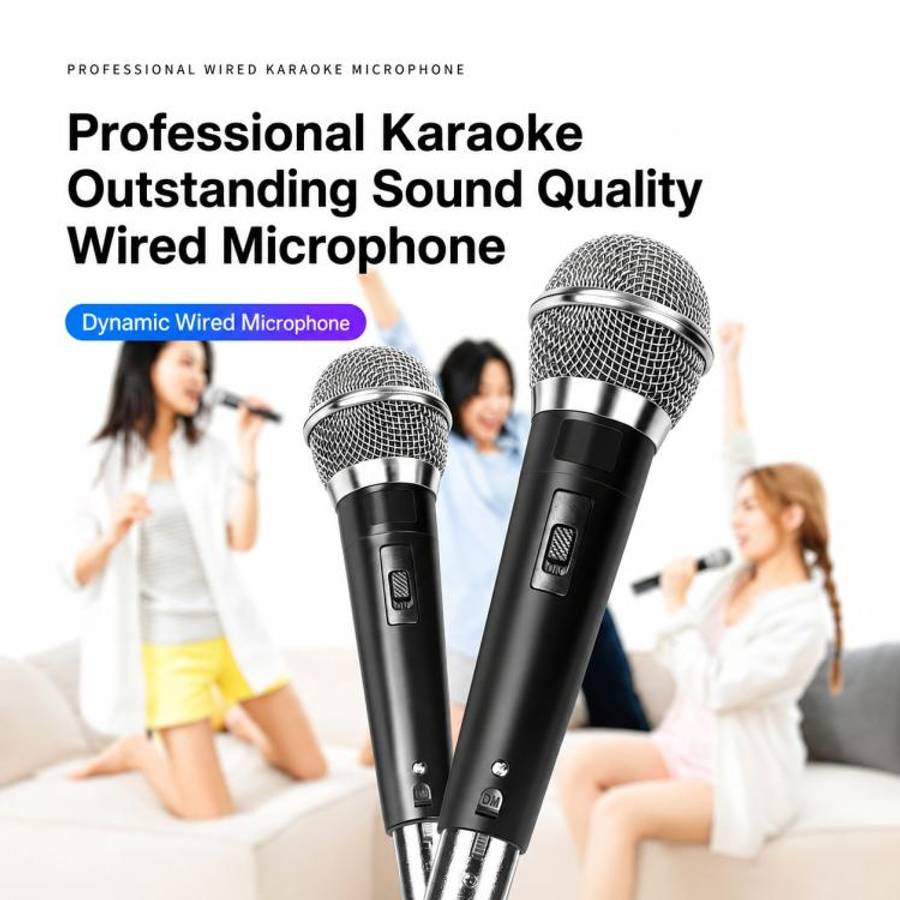 YS-226 Separate Wired Dynamic Microphone, Specification:6.35mm(Black Silver)