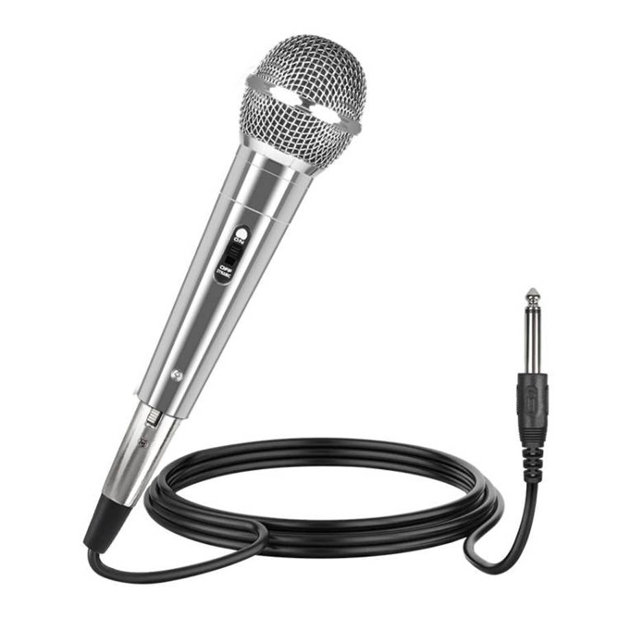 YS-227 Separate Wired Dynamic Microphone, Specification:6.35mm(Silver)