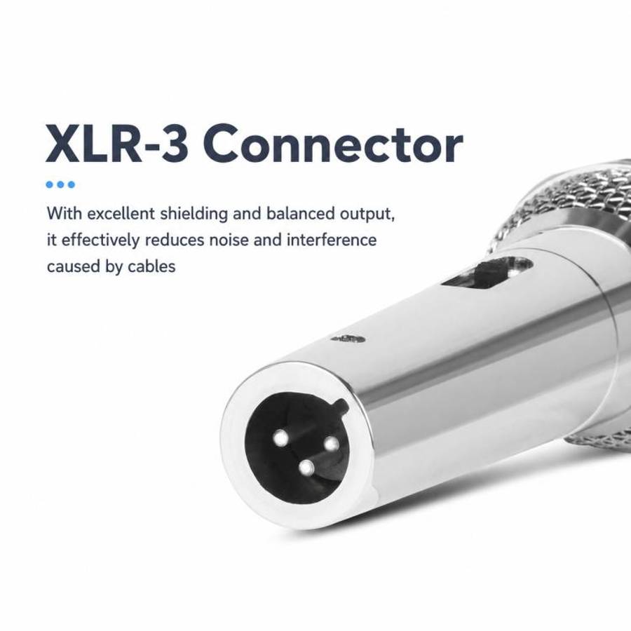 YS-227 Separate Wired Dynamic Microphone, Specification:6.35mm(Silver)