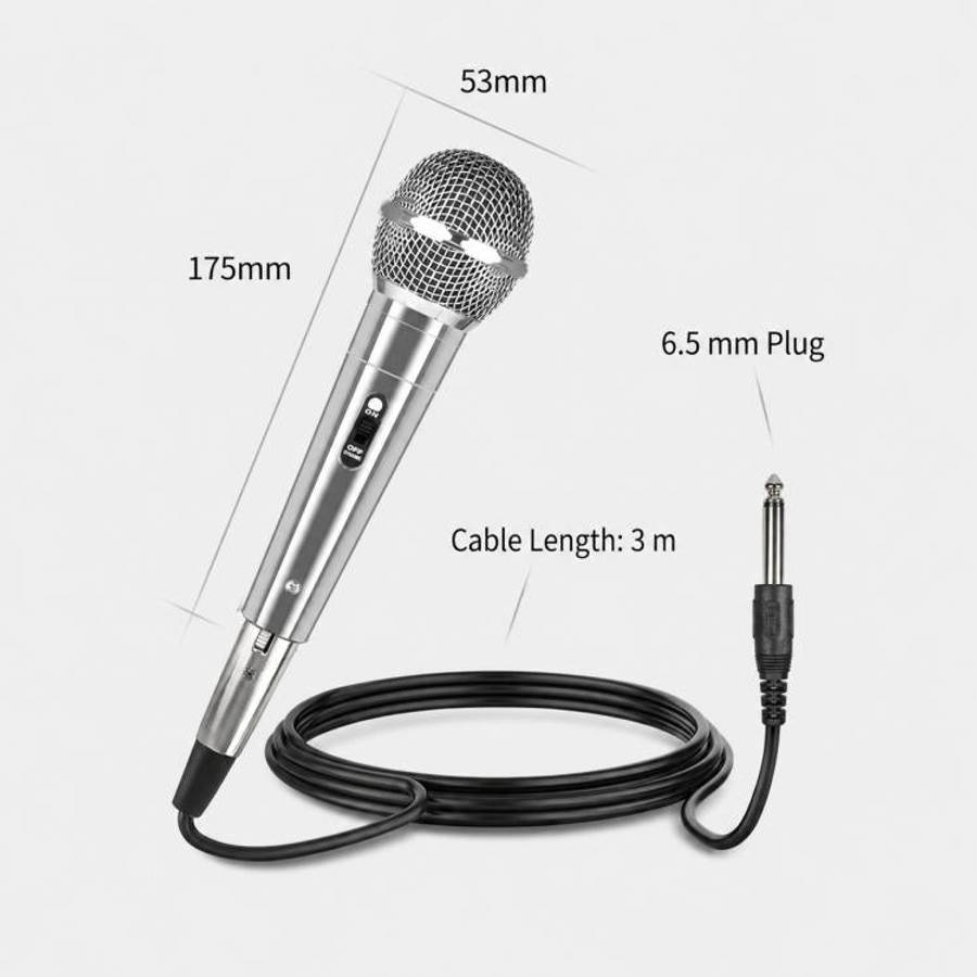 YS-227 Separate Wired Dynamic Microphone, Specification:6.35mm(Silver)