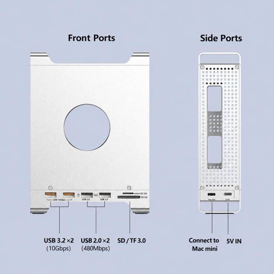 For Mac Mini M4 Blueendless MAC905 Bracket Expansion Dock Hard Drive Enclosure(HDMI+SD4.0)