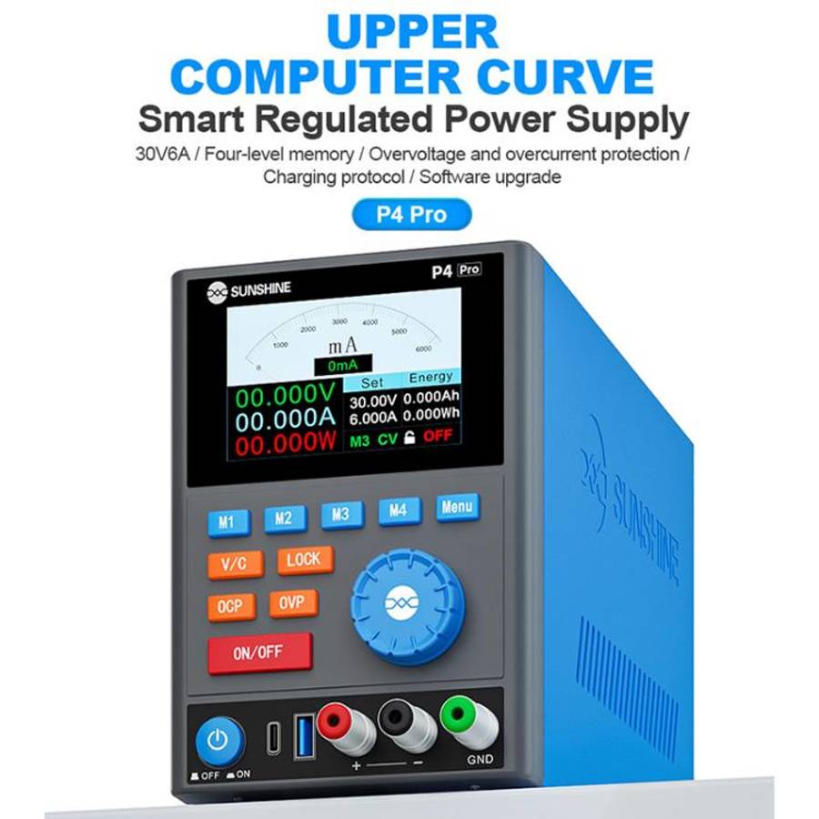 SUNSHINE P4 Pro 30V / 6A Smart DC Regulated Power Supply, Plug:EU Plug