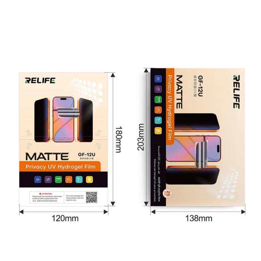 RELIFE GF-12U Tempered Privacy Matte UV Film with UV Curing LED Lamp