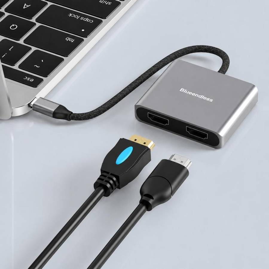 Blueendless HD201 Type-C to Dual HDMI 4K 60Hz Docking Station