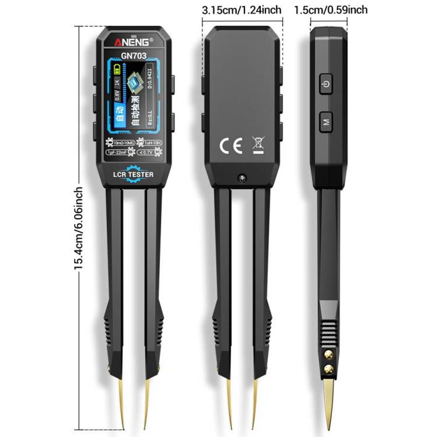 ANENG GN703 Tweezers Type LCR Digital Measuring Instrument(Black)