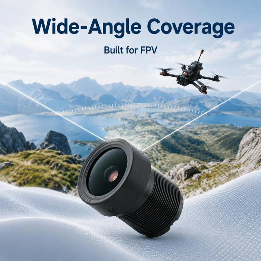 FPV Drone Camera Lens 1/2.7 inch F1.0 8MP Wide Angle Fixed Focus Lens(Black)