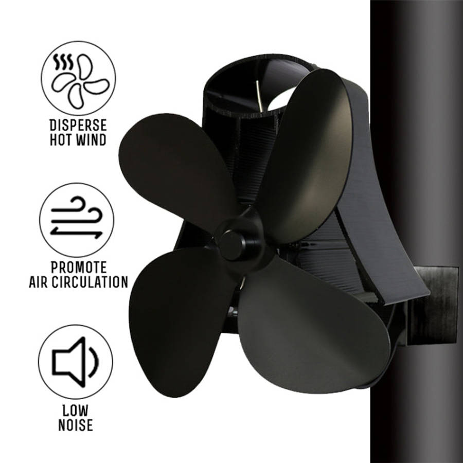 YL-105 4-Blade Aluminum Heat Powered Fireplace Stove Fan(Bronze)