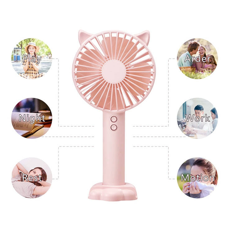 N10 Multi-function Handheld Desktop Holder Electric Fan, with 3 Speed Control (Sapphire Blue)