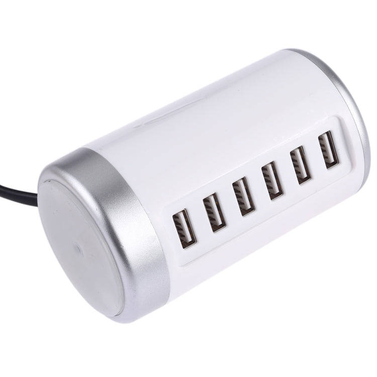 30W 6-USB Ports Charger Station Power Adapter AC100-240V, US Plug(White)