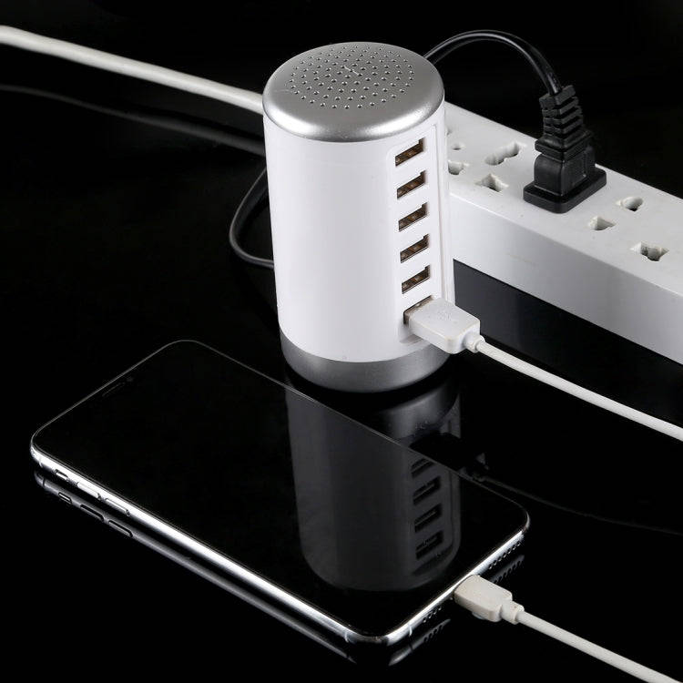 30W 6-USB Ports Charger Station Power Adapter AC100-240V, US Plug(White)