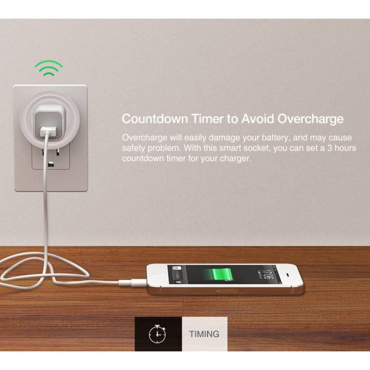 SA-003 10A Mini WiFi Plug Timing Smart Socket Works with Alexa & Google Home, AC 100-240V, US Plug
