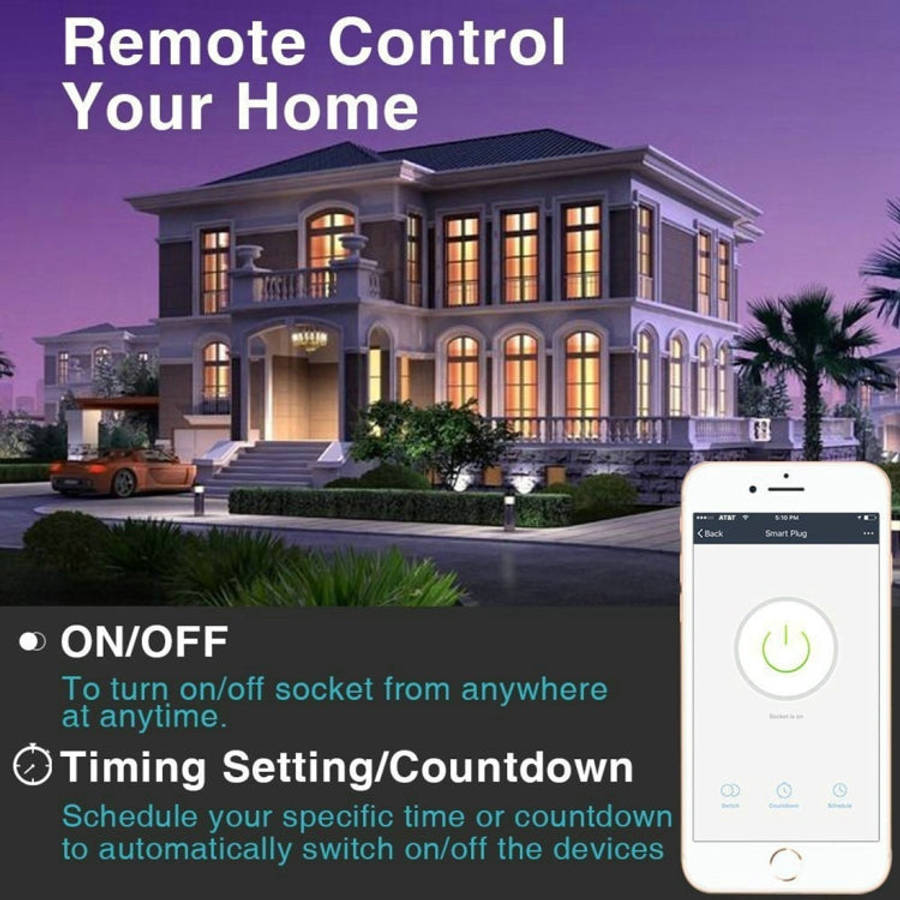 JH-G09U 15A 2.4GHz WiFi Control Hubless Smart Home Power Socket Works with Alexa  & Google Home, ...