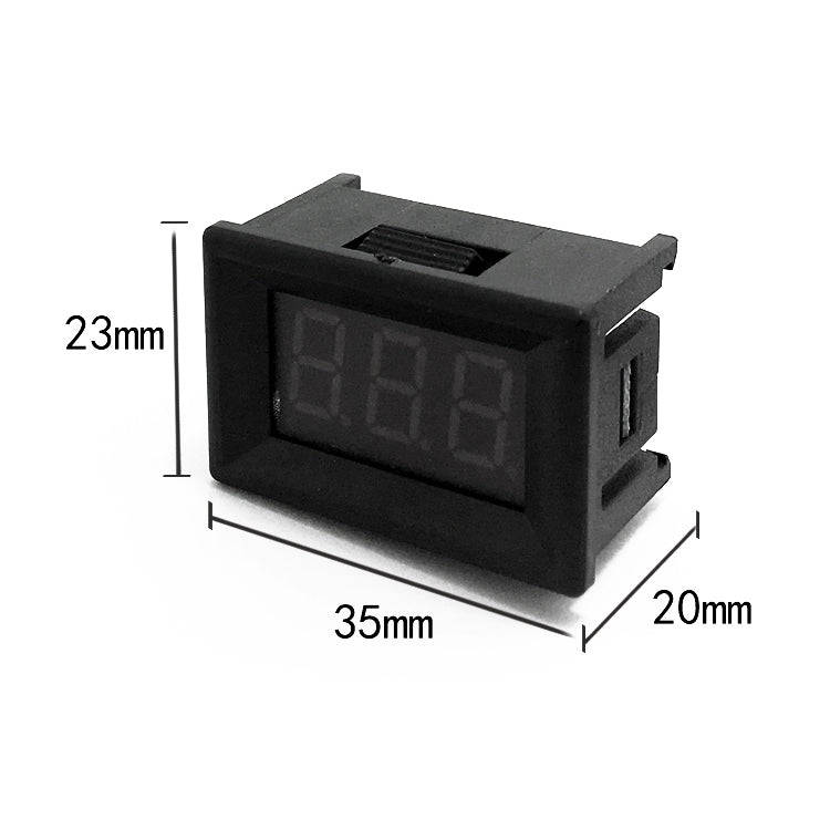 10 PCS 0.36 inch 3 Wires Digital Voltage Meter with Shell, Color Light Display, Measure Voltage: ...
