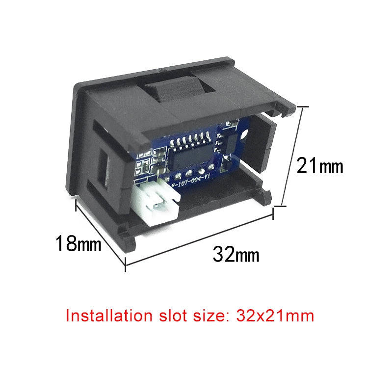 10 PCS 0.36 inch 3 Wires Digital Voltage Meter with Shell, Color Light Display, Measure Voltage: ...