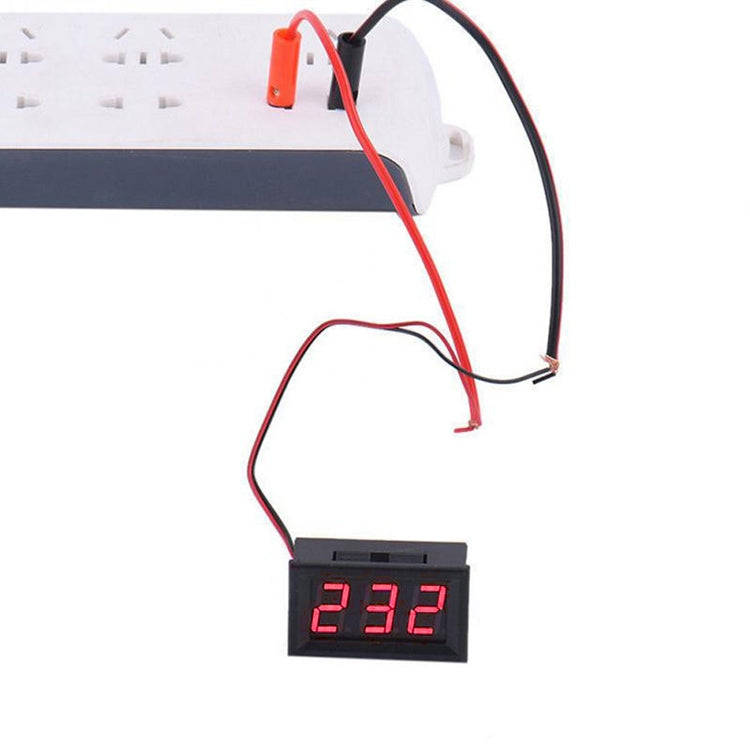 10 PCS 0.56 inch 2 Terminal Wires Digital Voltage Meter with Shell, Color Light Display, Measure ...