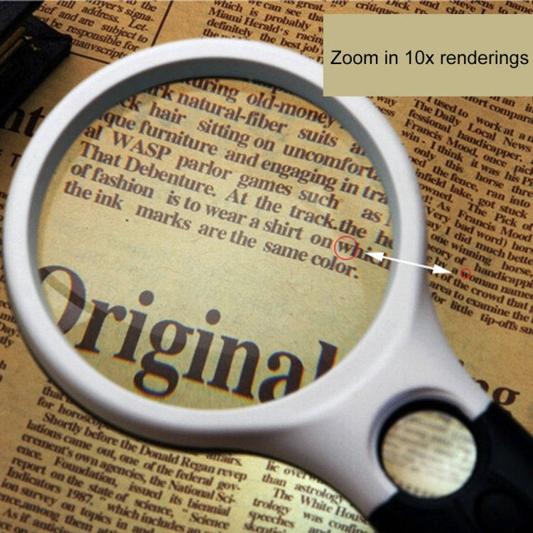Reading Visual Magnifier with 3 LED Light, Mini Portable 3-45X Handheld Reading Visual Magnifier ...