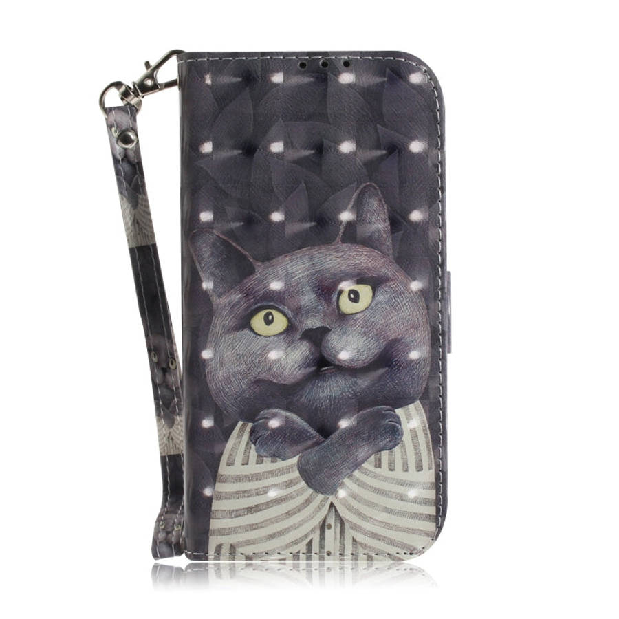 3D Painting Embrace Cat Pattern Coloured Drawing Horizontal Flip Leather Case for Google Pixel 3a...