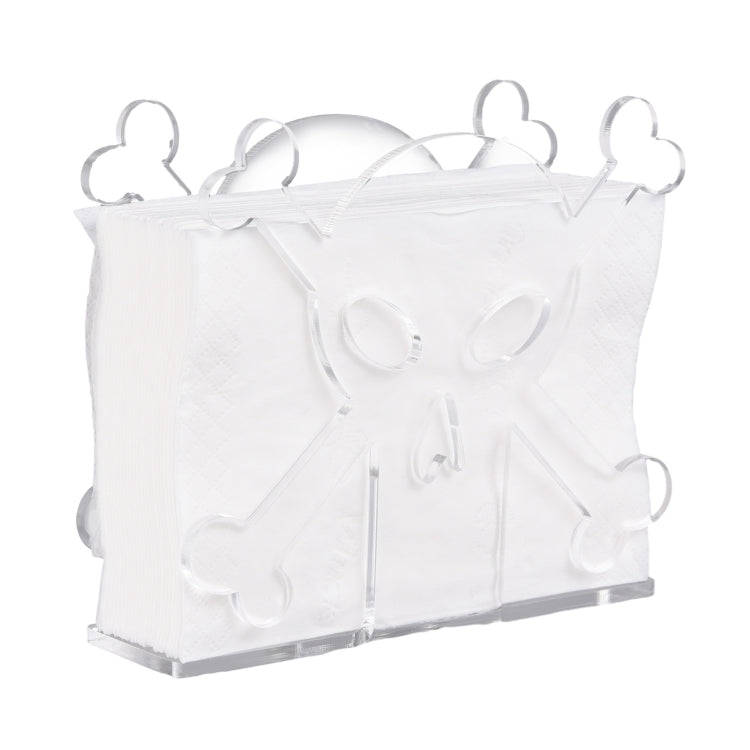 YX013-1 Acrylic Skull Table Paper Towel Organizer (Transparent)