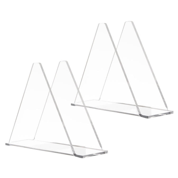 2pcs YX014-2 Acrylic Triangular Table Paper Towel Organizer (Transparent)