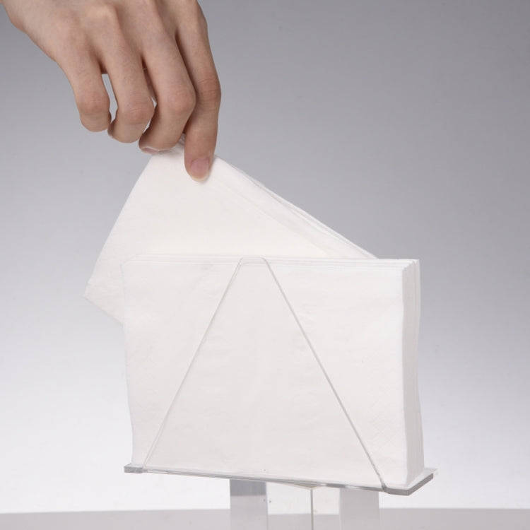 2pcs YX014-2 Acrylic Triangular Table Paper Towel Organizer (Transparent)