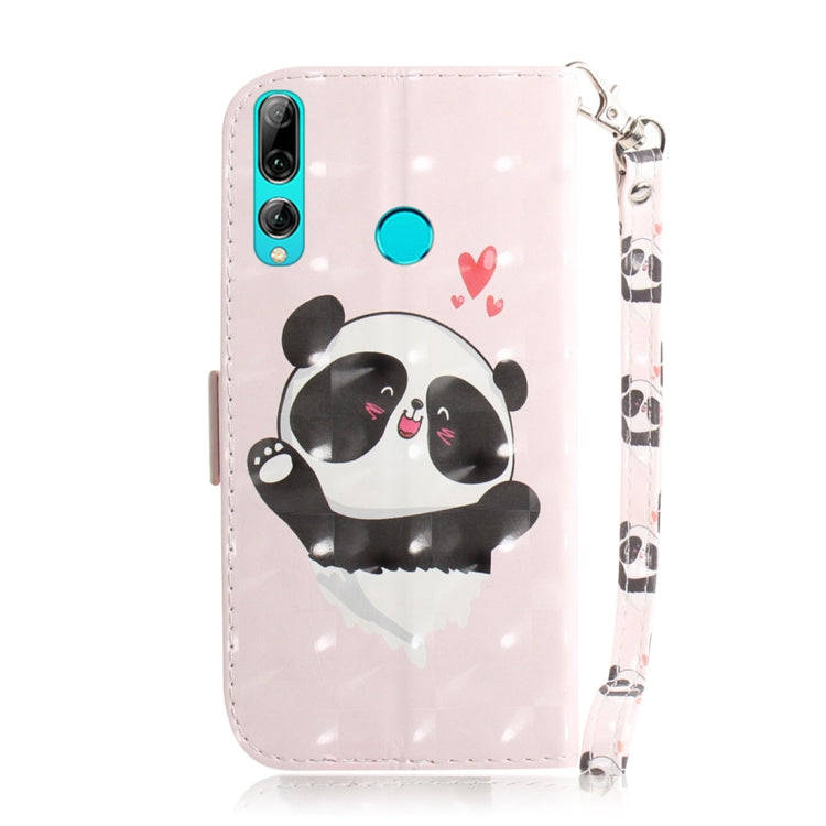 3D Colored Drawing Heart Panda Pattern Horizontal Flip Leather Case for Huawei P Smart+ 2019 / En...
