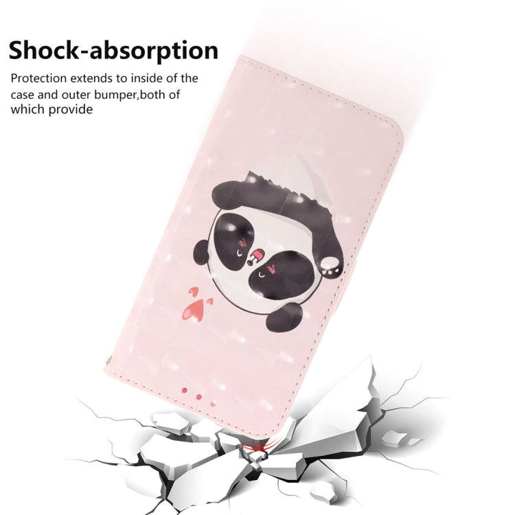 3D Colored Drawing Heart Panda Pattern Horizontal Flip Leather Case for Huawei P Smart+ 2019 / En...
