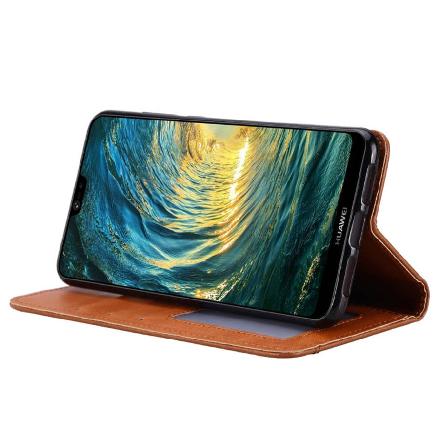 Knead Skin Texture Horizontal Flip Leather Case for Huawei P30, with Photo Frame & Holder & Card ...