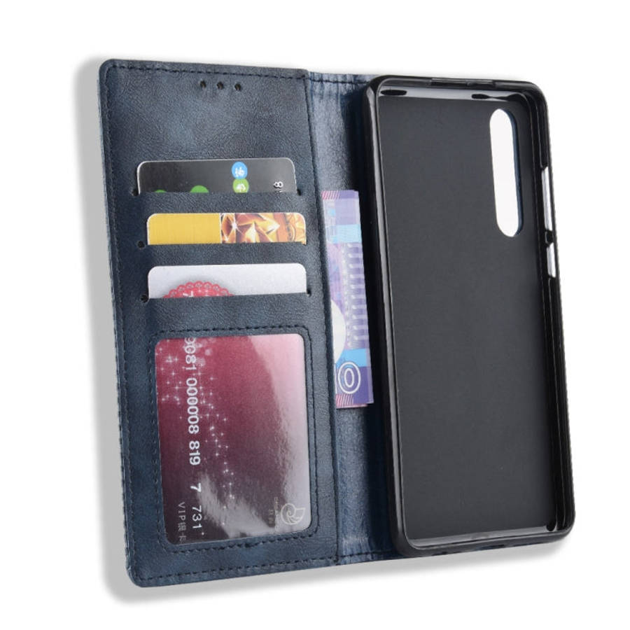Magnetic Buckle Retro Crazy Horse Texture Horizontal Flip Leather Case for Huawei P30, with Holde...