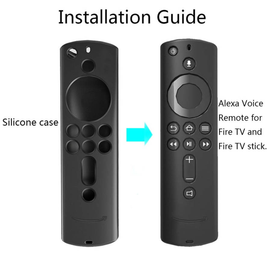 Non-slip Texture Washable Silicone Remote Control Cover for Amazon Fire TV Remote Controller (Blue)