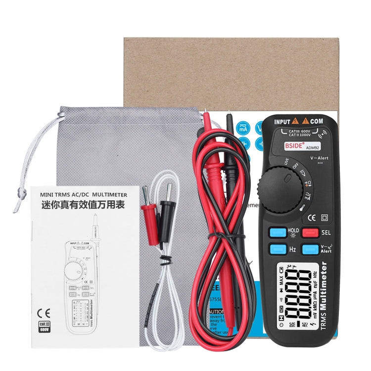 BSIDE ADM92 Handheld True RMS Digital Multimeter Auto Range 6000 Counts TRMS Tester with Live Wir...