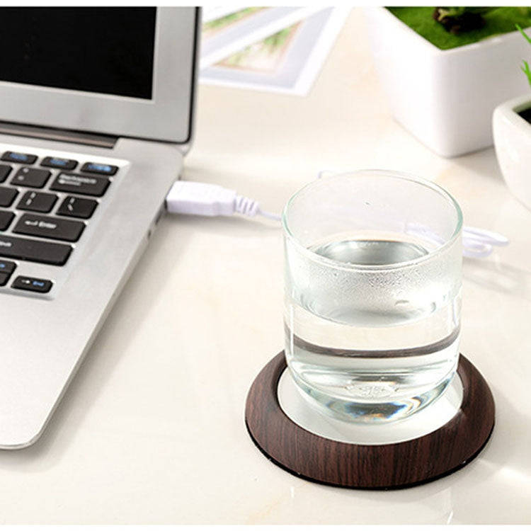 Wood Grain Marble Design USB Desktop Mug Cup Warmer Tea Coffee Drinks Heating Mat Pad, Random Col...