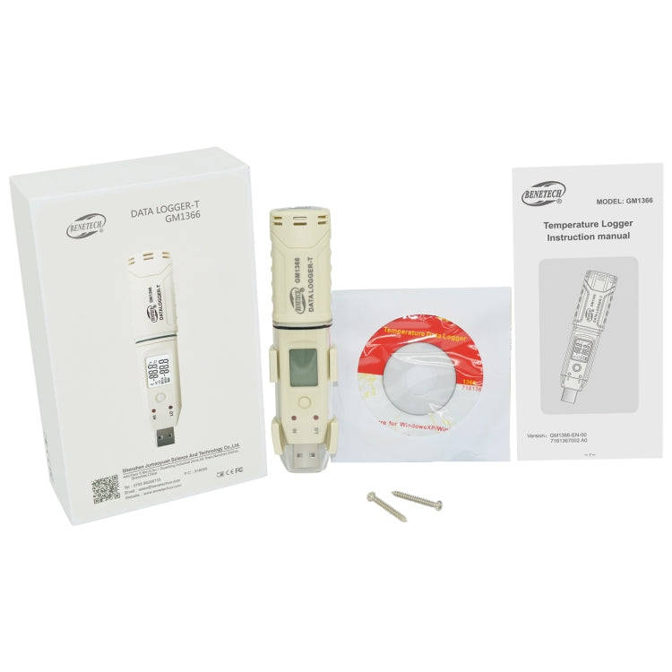 BENETECH GM1366 USB Digital Temperature and Humidity Recorder Meter with Alarm