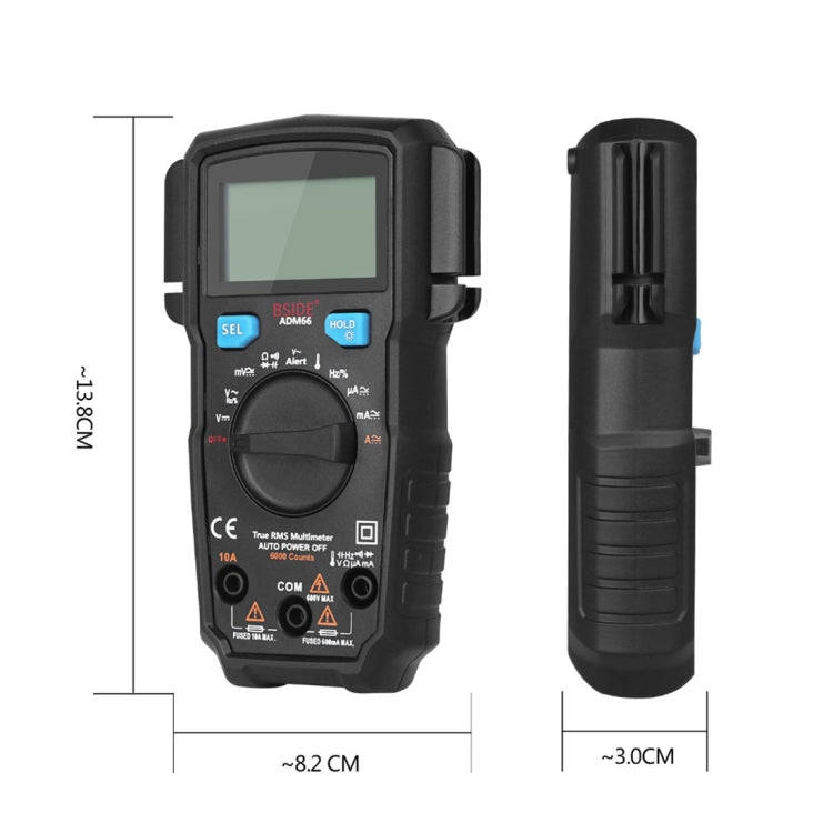 BSIDE ADM66 Handheld Household 6000 Count AC / DC Current Voltage Capacitor Automatic Range Multi...