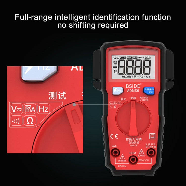 BSIDE ADMS6 High-precision Fully Automatic Small Digital Intelligent Multimeter with HD Digital D...