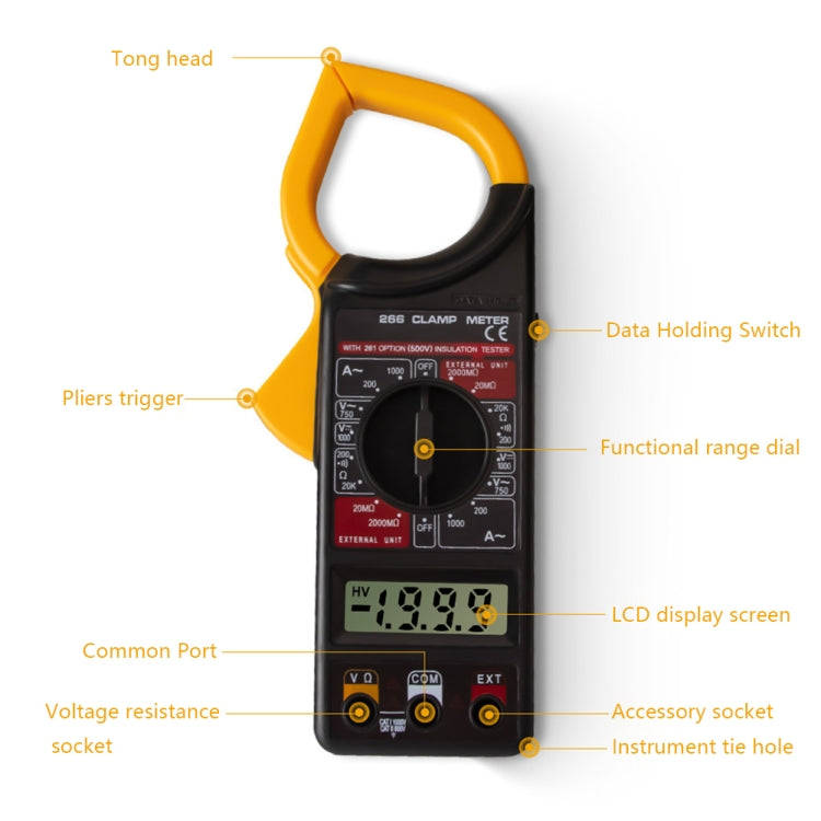 ANENG 266X Automatic High-Precision Clamp Multimeter with Buzzer (Yellow)