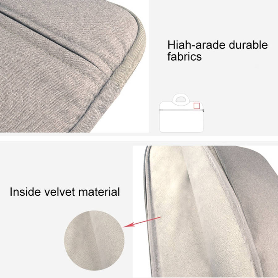 Breathable Wear-resistant Shoulder Handheld Zipper Laptop Bag, For 14 inch and Below Macbook, Sam...