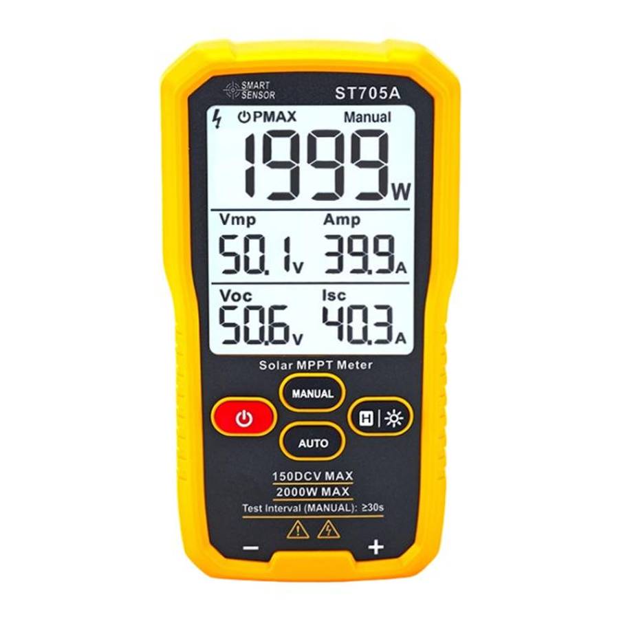 SMART SENSOR ST705A 2000W Solar Panel Tester Meter MPPT Photovoltaic Multimeter (Yellow)