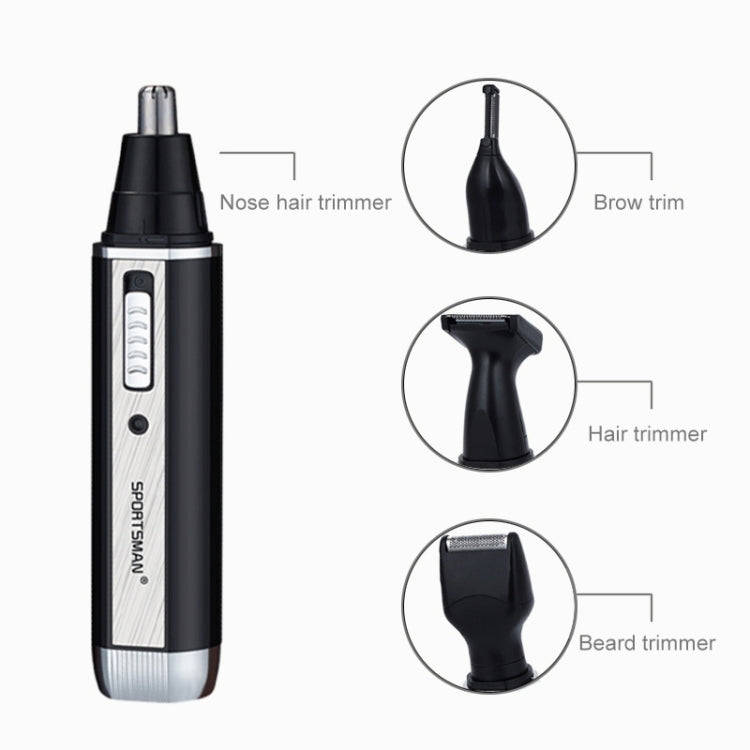 SPORTSMAN Four-in-one Rechargeable Ear Nose Trimmer Electric Shaver Beard Face Eyebrows Hair Trim...