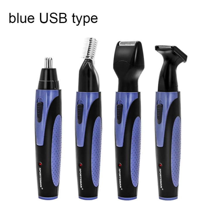 SPORTSMAN Four-in-one USB Rechargeable Ear Nose Trimmer Beard Face Shaver Eyebrows Hair Trimmer F...