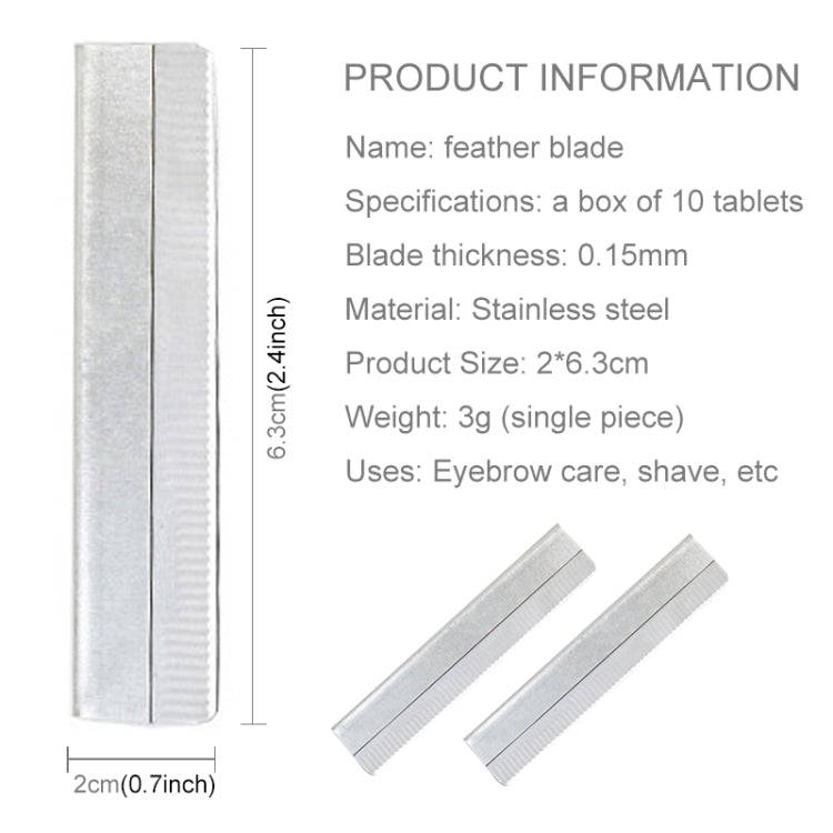 10 PCS Professional Hairdressing Tools Scraper Blade Eyebrow Trimmer Shaving Scratching Hair Feat...