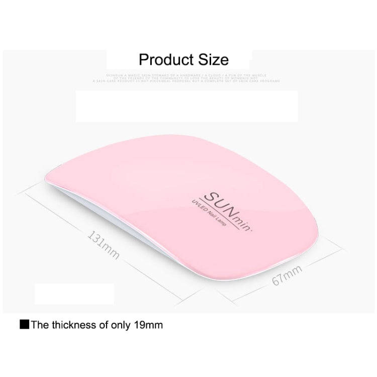 SUN mini 2 6W UV + LED USB Nail Lamp Fingernail Gel Curing Dryer(Pink)