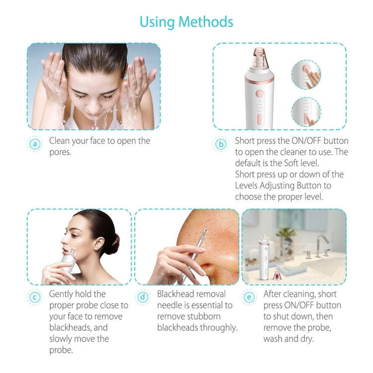 XPREEN XPRE037 Wireless Charging  Multi-function Blackhead Extractor Pore Cleanser with Four Prob...