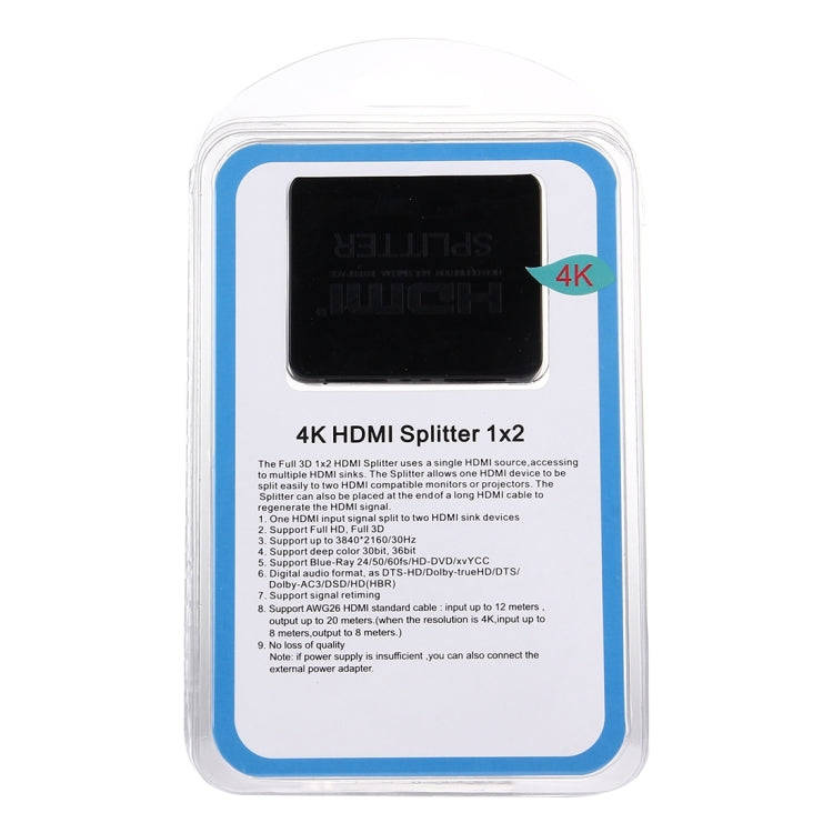 4K HDMI Splitter Full HD 1080p Video HDMI Switch Switcher 1x2 Split Out Amplifier Dual Display fo...