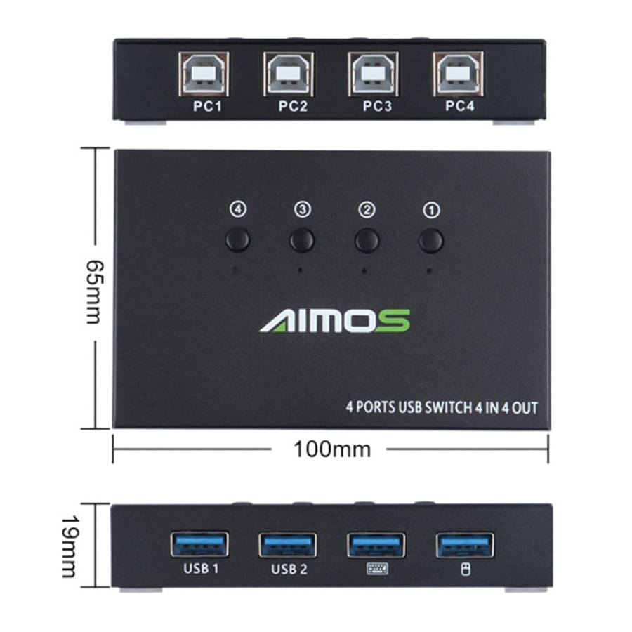 AIMOS AM-KM404K USB2.0 4 In 4 Out Switcher