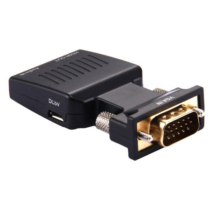 HD 1080P VGA to HDMI + Audio Video Output Converter Adapter for HDTV Monitor Projector(Black)