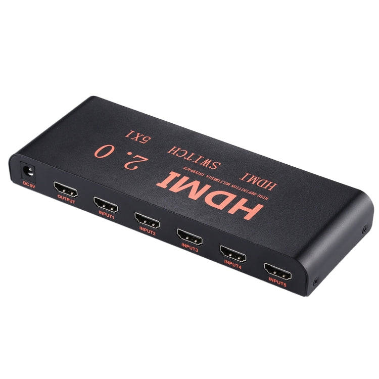 5X1 4K/60Hz HDMI 2.0 Switch with Remote Control, EU Plug