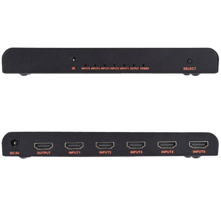 5X1 4K/60Hz HDMI 2.0 Switch with Remote Control, EU Plug